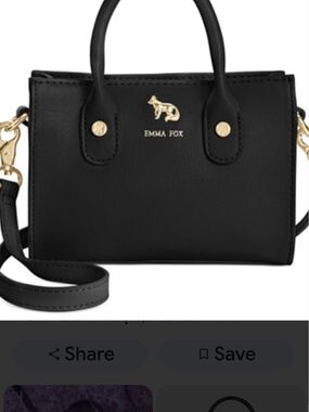 Emma Fox Black Mini Satchel Crossbody Bag